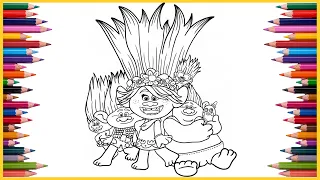 Coloring Trolls Band Together Coloring Book Paint Markers | Trolls 3 Coloring Pages