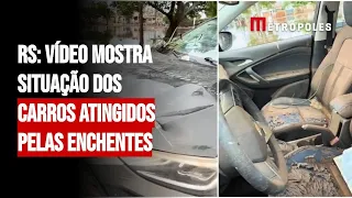 Vídeo mostra situação dos carros atingidos pelas enchentes no RS