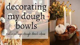 Decorating My Dough Bowls for Fall! Fall Dough Bowl Decor Ideas | Farmhouse | Cottage | Primitive