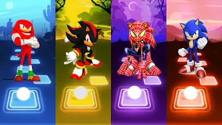 Knuckles Sonic 🆚 Shadow Sonic 🆚 Spider Man Sonic 🆚 Sonic The Hedgehog | Sonic Tiles Hop EDM Rush