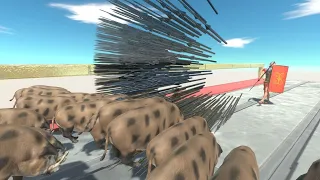 REAL Spear God Fights Army on Bridge Animal Revolt Battle Simulator