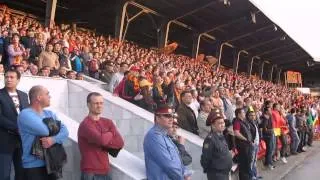 Поддержка Тульских болельщиков на трибуне"Восток" на матче Арсенал Тула-Торпедо(Москва)