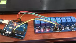 Тест восьми канального реле модуля с Arduino