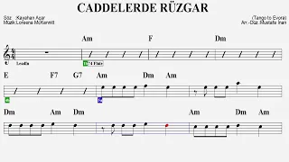 CADDELERDE RÜZGAR--Am--(Play Along)--:Guitar,Flute,Keyboard,Violin,Melodica,Ukulele,Recorder.