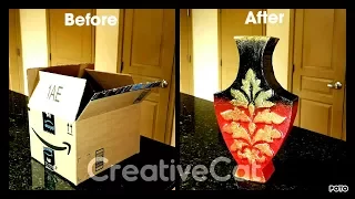 Cardboard Vase/Cardboard upcycling idea/Best out of waste