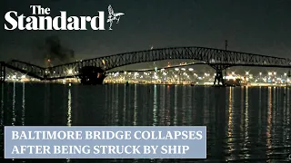 Baltimore bridge: Ship crashes into US crossing sending vehicles and people plunging into water