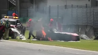 Donkervoort catch on FIRE after CRASH | Time Attack, Supercarsunday Assen