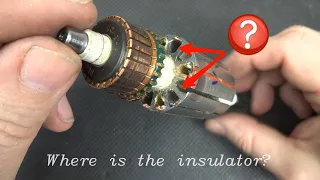 Where has the insulation gone? Hammer UDD950A Hammer Drill Repair - Rewind Motor Armature