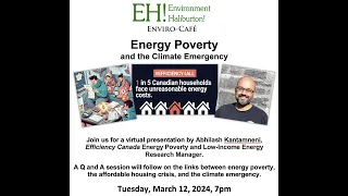 EH! Enviro-Cafe on “Energy Poverty and the Climate Emergency", March 12, 7pm