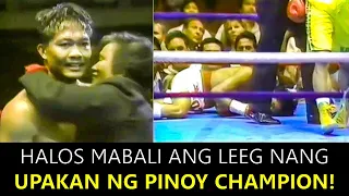 NAGTANGKANG AGAWIN ANG BELT, HALOS MABALI ANG LEEG NANG UPAKAN NG PINOY CHAMPION!