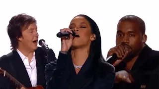 Rihanna, Kanye West And Paul McCartney - FourFiveSeconds (Live At 58th GRAMMY Awards)