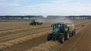 Stro balen persen en laden / krone 1290 / JCB