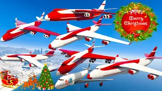 GTA V: Santaplane Antonov An-225 Mriya Airplanes Winter Christmas Best Longer Crash Compilation