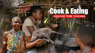 Hadzabe Tribe: How Women Cook Meat For Lunch. It Will Surprise You | African Village Life.