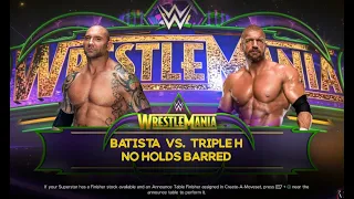 Triple H vs. Batista – No Holds Barred Match: WrestleMania 35 WWE 2K23 4K Ultra Settings