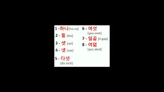 Native Korean numbers 1