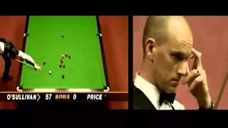 O'Sullivan's 147 vs. Ebdon's 12 (split screen)