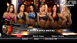 WWE SVR 2009 PS3 - Melina,Ashley,MickieJames,Victoria,Layla,KellyKelly - 6-Man Battle Royal