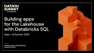 Building Apps on the Lakehouse with Databricks SQL