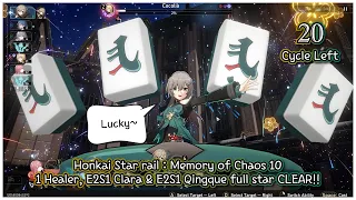 Honkai Star Rail : 1.0 Memory of Chaos Floor 10 1 Healer Challenge!? Clara & Qingque DPS 3* Clear!!!