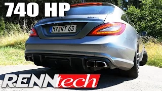 Mercedes CLS 63 AMG ACCELERATION 320 km/h SOUND Renntech 740 HP POV Drive