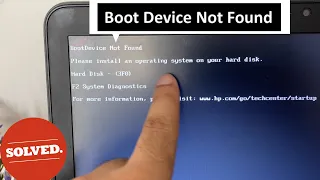 How to Fix HP No Boot Device, No Bootable Device, Boot Device Not Found, Exiting PXE ROM, No HDD