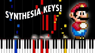 OVERWORLD THEME (Super Mario World) on SYNTHESIA KEYS! [PIANO TUTORIAL]