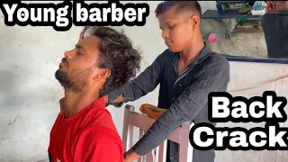 village barber fully relaxing Head,neck and upper body massage by indian street barber // asmr