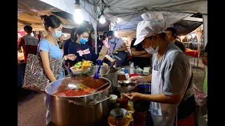 [4K] 2020 Walk around "Ramkhamhaeng Night Market" thai street food and shopping, Bangkok
