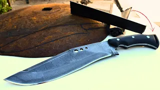 KUKRI KNIFE made with seed drill disc, recycled plastic handle