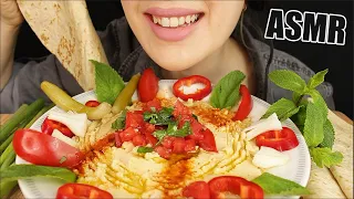 ASMR VEGETABLES / VEGGIES + HUMMUS + BREAD حمص  | MUKBANG EATING SOUNDS No Talking 먹방 | Kasmia ASMR