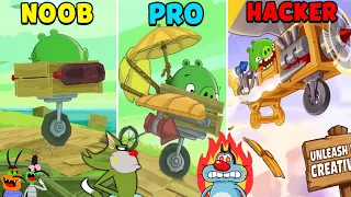 NOOB vs PRO vs HACKER IN Bad Piggies || With Oggy and The Cockroaches (Part 3)