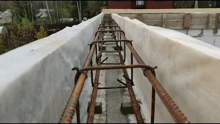 Pt.24 Установка опалубки и арматурного каркаса монолитного пояса. Installation of the formwork.