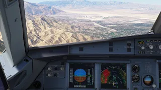 [MSFS] A320 landing Palm Springs, 31L (cockpit)