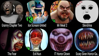 Granny Chapter Two, Ice Scream United, Mr Meat 2, Slendrina, The Fear, Evil Nun, IT Horror Clown