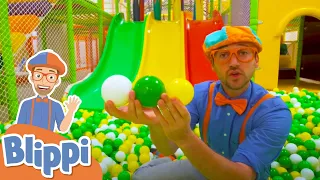 Blippi Visits Jumping Beans Indoor Playground For Toddlers | Educational Videos For Kids