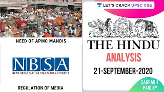 21-September-2020 | The Hindu Newspaper Analysis | Current Affairs for UPSC CSE/IAS | Saurabh Pandey