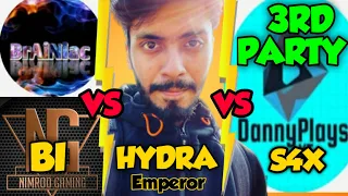 HYDRA vs BI vs S4X | HYDRA EMPEROR vs BI Brainiac vs S4X Danny Plays | ayush + Nimrod | MN squad