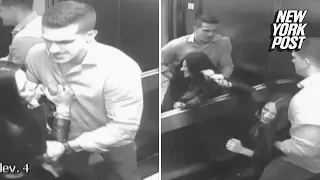 Damning footage shows husband dragging wife's corpse into elevator