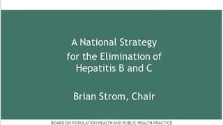 A National Strategy for the Elimination of Hepatitis B and C Phase Two Report Release Webinar