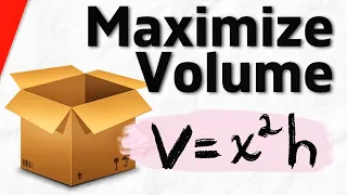 Maximize Volume of an Open Top Box (Optimization) | Calculus 1 Exercises