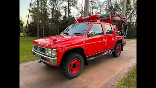 JDM 1995 Nissan D21 Datsun Fire Truck - We're Now Prepared for any Potential Godzilla Attacks