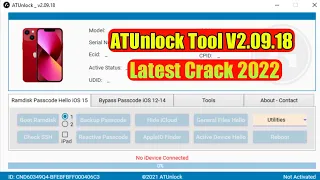 ATUnlock Tool V2.09.18 Crack 2022 🔥🔥 Bypass Hello Screen | AppleID Finder | Hide iCloud