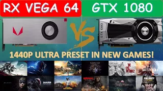 RX VEGA 64 vs GTX 1080 - (1440P) New Games Comparison