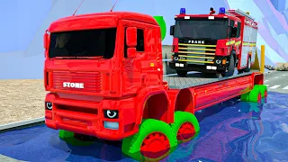 Fire Truck Frank Helps Taxi | Big Kamaz helped the Fire truck | Wheel City Heroes (WCH)