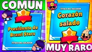 🥱 ¡LOS 5 TITULOS DE MAESTRIA MÁS COMUNES VS LOS 5 TITULOS MÁS *RAROS* DE VER EN BRAWL STARS 😨