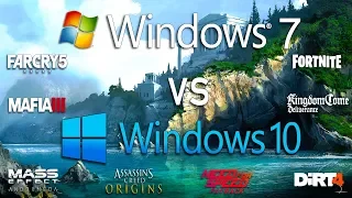 Windows 7 vs Windows 10 Test in 8 New Games
