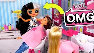 LOL Doll First Day of Work in The Barbie Hair Salon -  LOL Dollie Family Video