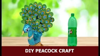 DIY Handmade Peacock Home Decor Craft Idea with Plastic Bottle By Aloha Crafts