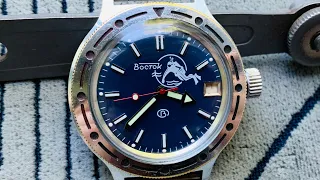 Collectible Watch VOSTOK amphibian Dude in Bubble/Scuba Diving automatic 2416b Chistopol made in SU